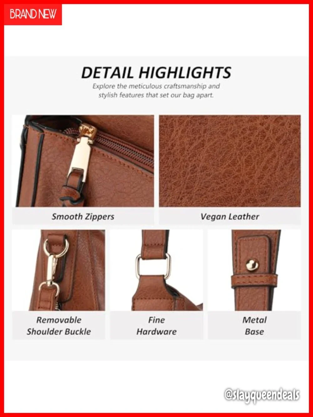 PU Leather Crossbody Bags Set Shoulder Handbags Purse with Wallet Tote Hobo 3PCS